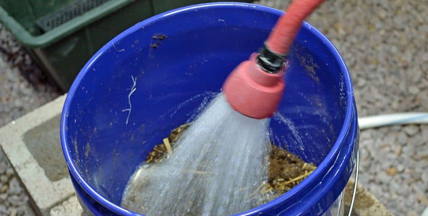 Adding Water to Compost