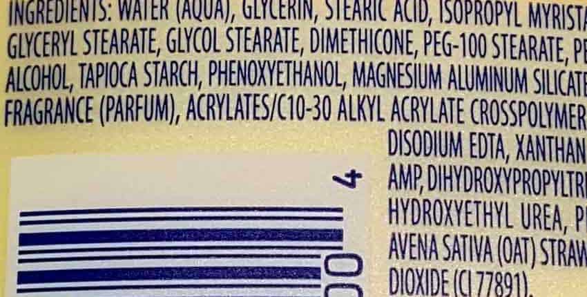 Lotion Ingredients